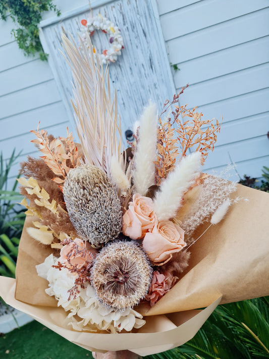 Dried and preserved flower bouquet. Same day delivery Perth suburbs